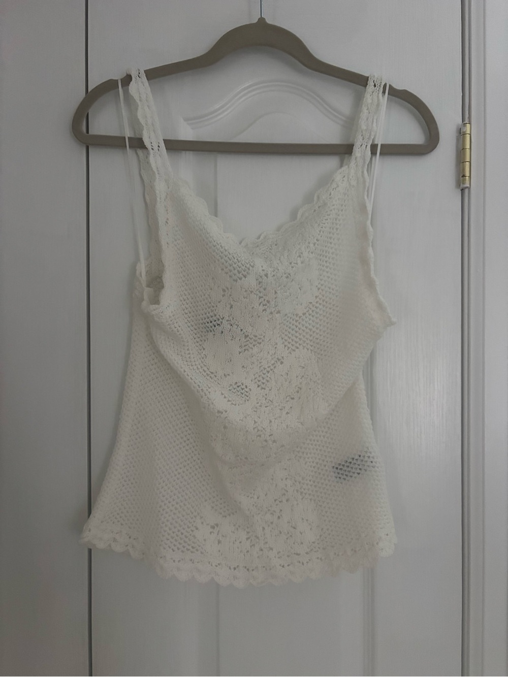Lace- Crochet Tank Top - white